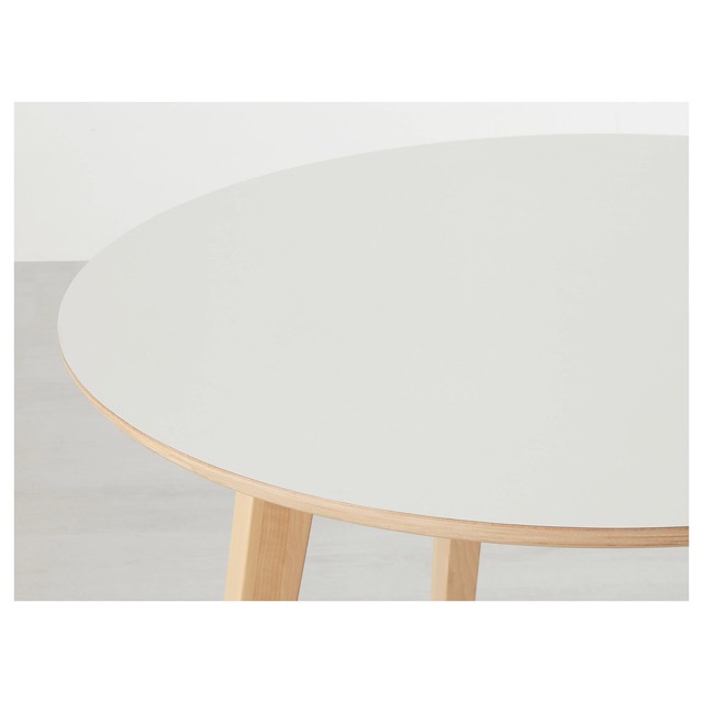 IKEA Nordmyra Round Table (READY STOCK), white, birch veneer