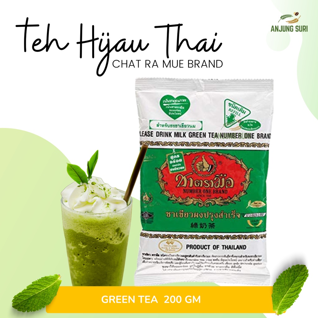 Thai Milk Green Tea Thai tea Mix Chat Ra Mue Brand Cha Dra Muer Teh Hijau Thai Pekat