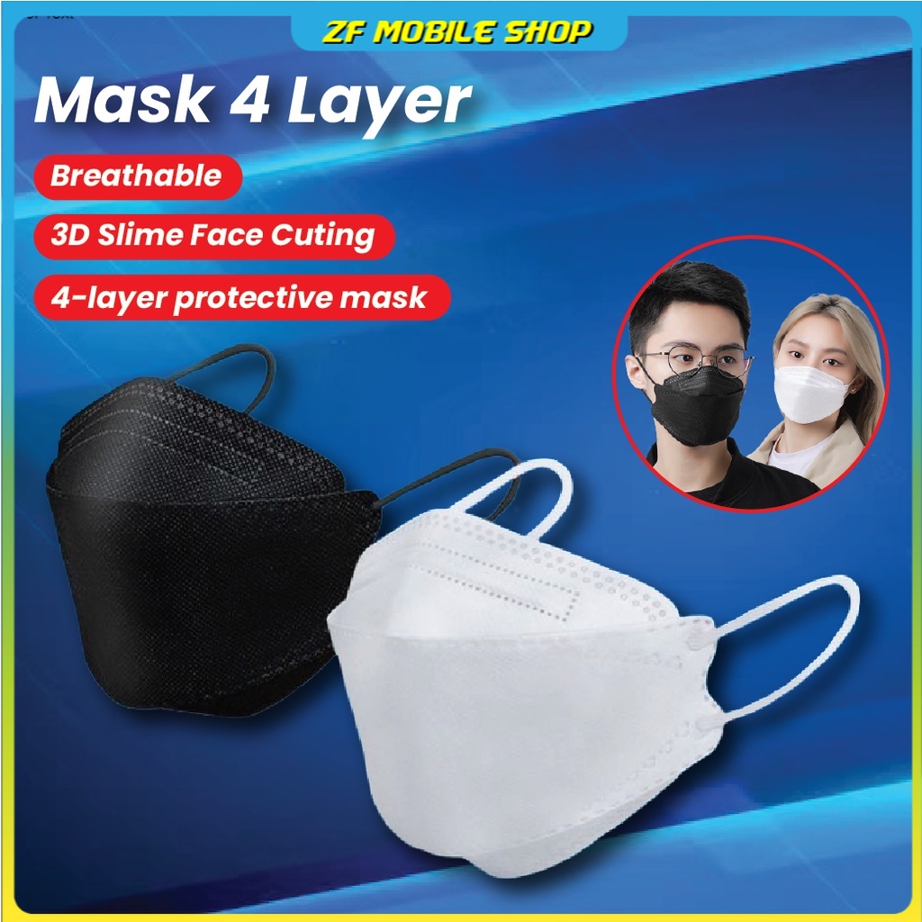 Mask 4 Layer Disposable Earloop Face Mask 4 Ply Adult KF94 Anti-dust ...