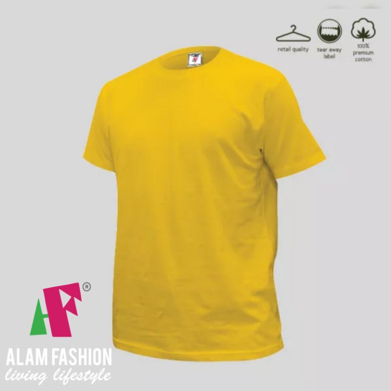 🔥FAST SELLING🔥 YELLOW ALAM FASHION UNISEX PLAIN ROUND NECK TSHIRT