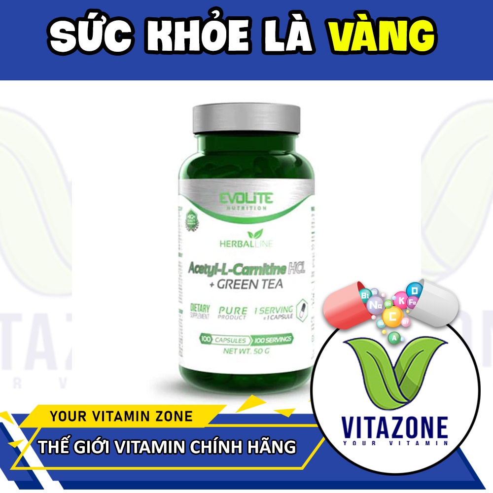Evolite Carnitine Greentea, Acetyl LCarnitine oral tablet supports fat