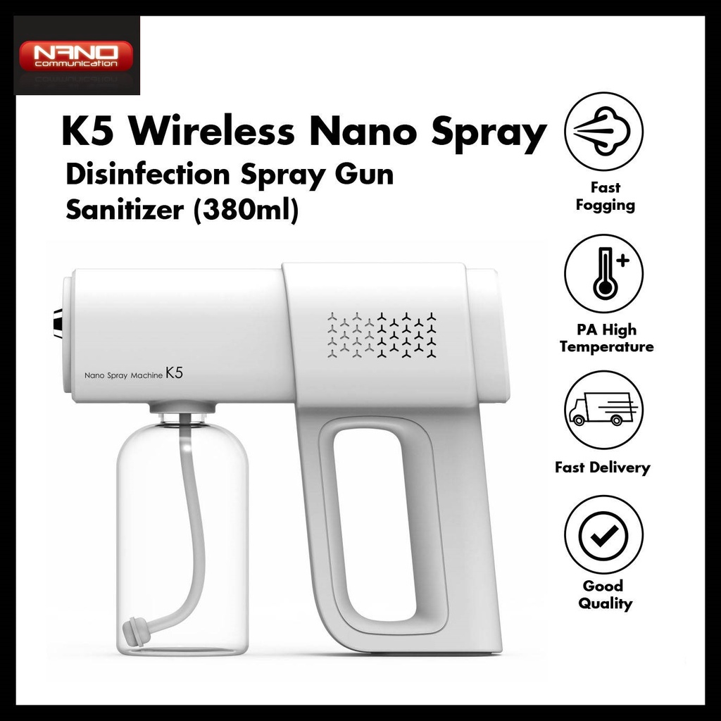 Nano Spray Wireless Anion Disinfectant Nebulizer Spray Gun Kill Virus