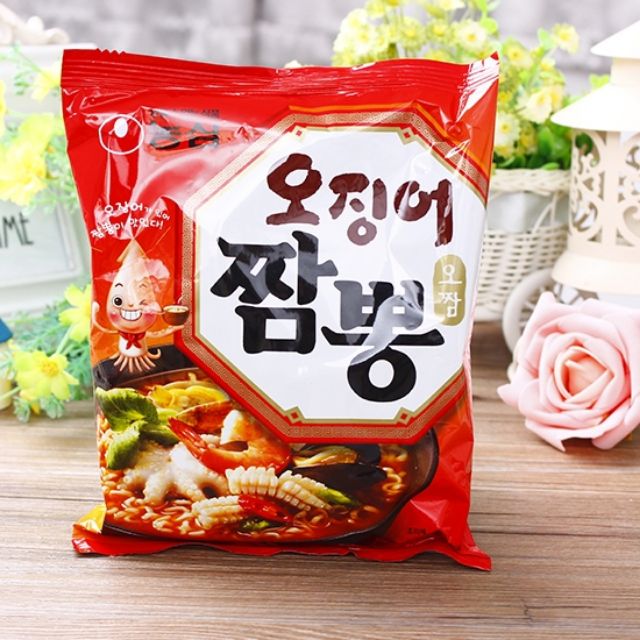 Nongshim Korean Champong Spicy Squid Seafood Instant Ramen Noodles 5s ...