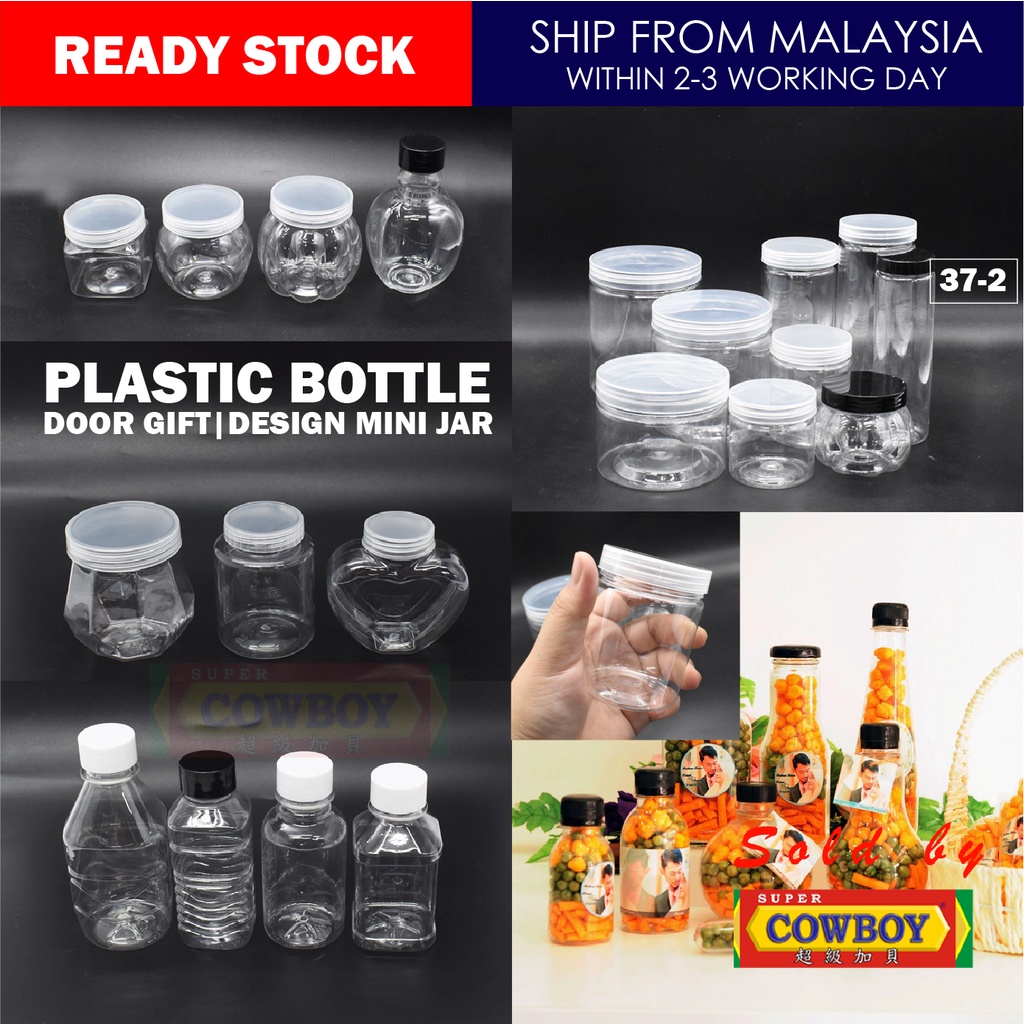 Mini Plastic Bottle Transparent PET Jar Door Gift Bottle Botol Plastik
