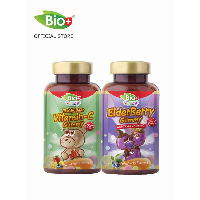 Bio+ Junior Elderberry Gummy + Bio+ Junior Teddy Bear Vitamin C Gummy ...