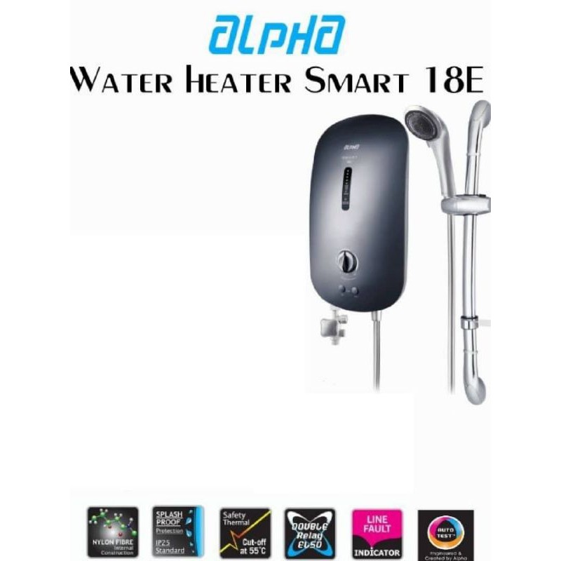 Alpha water Heater Smart 18i ELCB & DC pump Shopee Malaysia