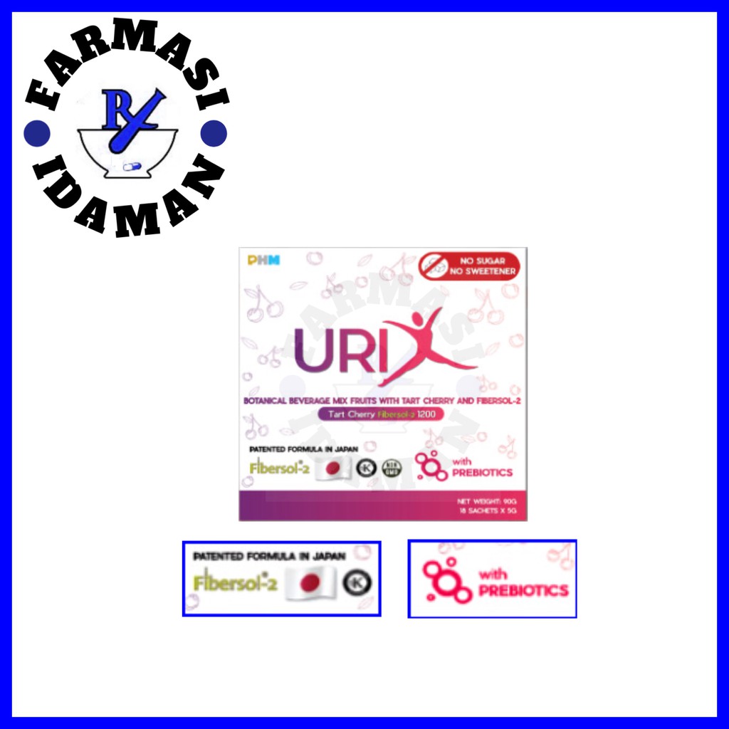 URIX | BOTANICAL BEVERAGE MIX FRUITS WITH TART CHERRY AND FIBERSOL (18 ...