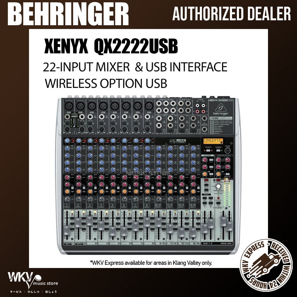 Behringer Xenyx QX2222USB 22Channel Analog Mixer with USB and Effects (QX2222/ USB/ 2222