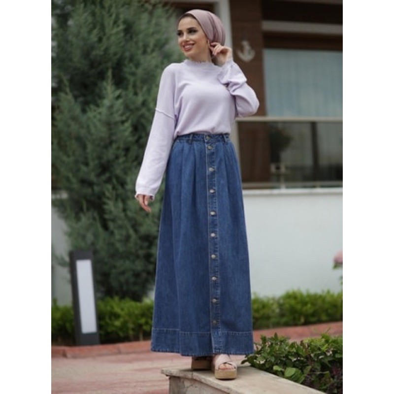 Long denim skirt malaysia hotsell