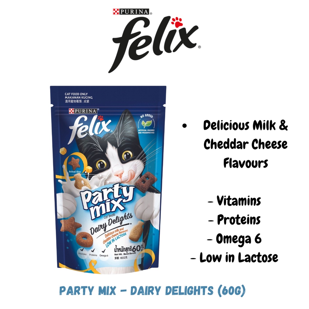 PURINA FELIX SNACK PLAY TUBES 50G / PARTY MIX 60G | Shopee Malaysia