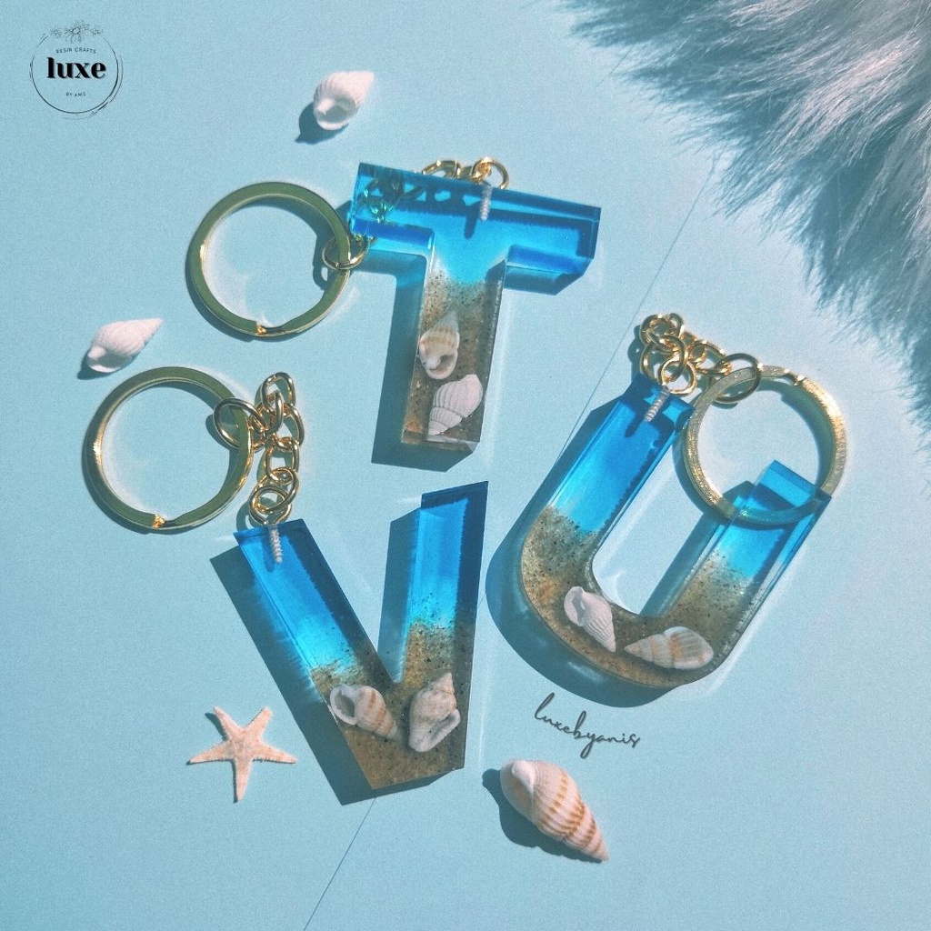 Beach Resin Letter Beach Themed Keychains Luxebyanis