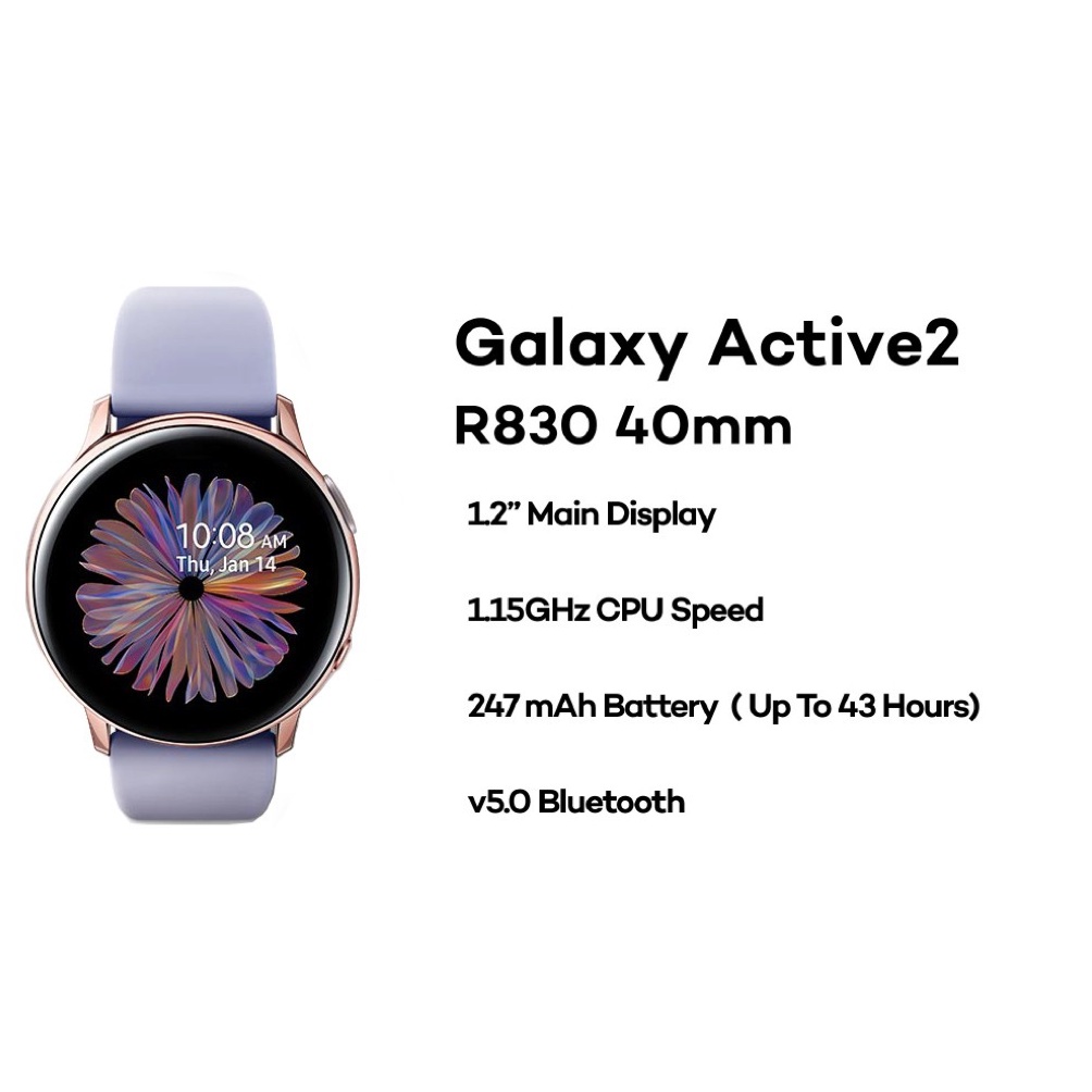 Samsung Galaxy Watch Active 2 R830 40mm Bluetooth (Aluminium) Shopee Malaysia
