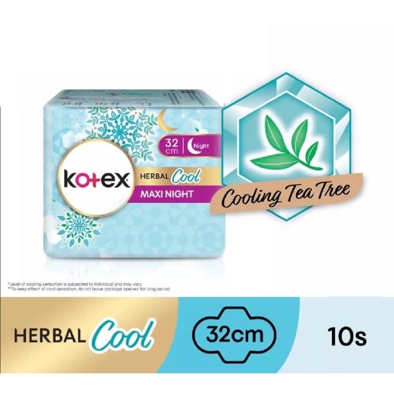 Curated visual reference: Gallery Detail: Kotex Herbal Cool Maxi Night Wing 32Cm 10 S