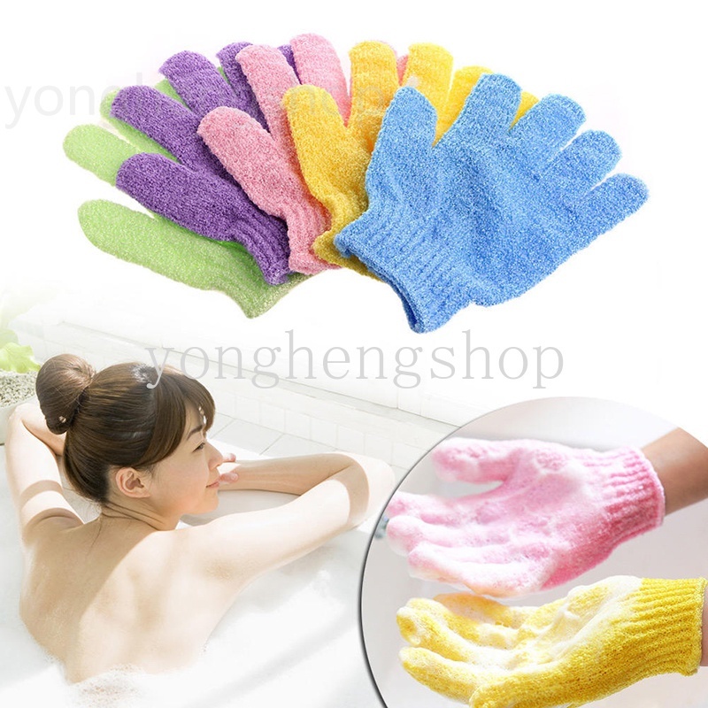1pcs Exfoliating Body Scrub Gloves Shower Mitt Skin Massage Fivefinger