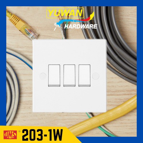 Suis 3 Geng / UMS 203-1W 10AMP 3 GANG 1 WAY SWITCH | Shopee Malaysia