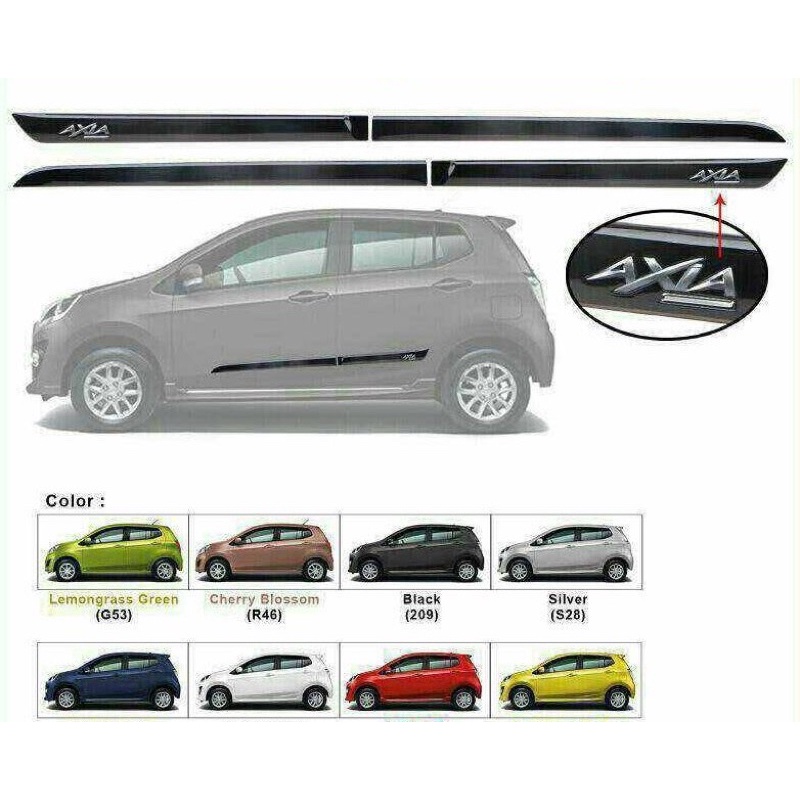 Perodua Axia Side Door Moulding / Body Lining With Paint Shopee Malaysia