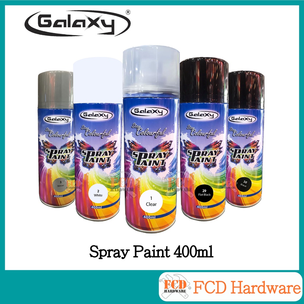 [1PC]GALAXY Spray Paint Standard Colour 400ml ( 1 Clear / 2 White / 3