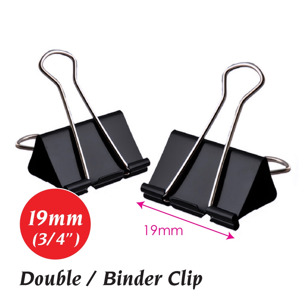 Double Clip | BINDER CLIP/ 51MM,41MM,32MM,25MM,19MM,15MM | Klip Hitam ...