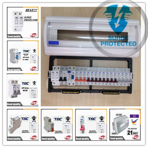21 WAY DB BOX Full Set Single Phase 63a RCCB 0.1ma C/W MianSwitch 2Pole ...