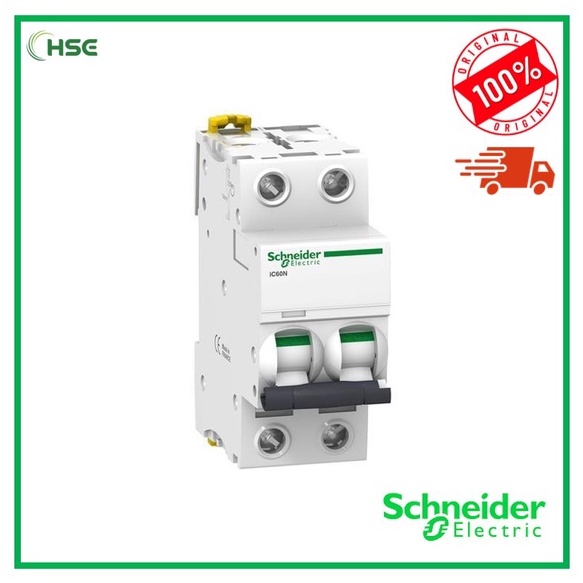 Schneider Electric Acti9 IC60N Interruttore Magnetotermico 2P 40A Curva C - A9F77240, Modulare 4 Passi, 85 Mm