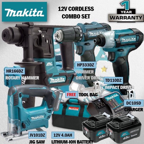 MAKITA 12Vmax Cordless Combo Set RM1850 ( HR166DSMJ Rotary Hammer