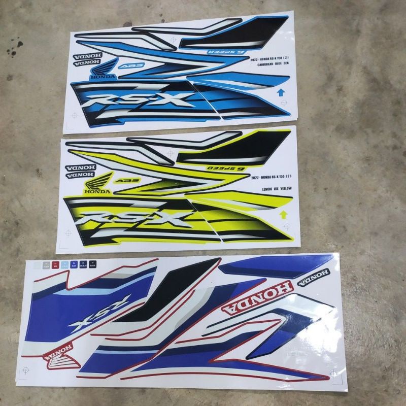 Stiker sticker body stripe cover set (1) (2) honda rsx rs-x rsx150 rsx ...