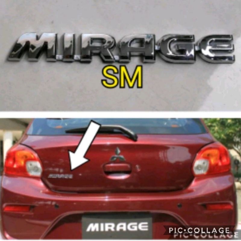 Mirage written emblem in chrome color | Shopee Malaysia
