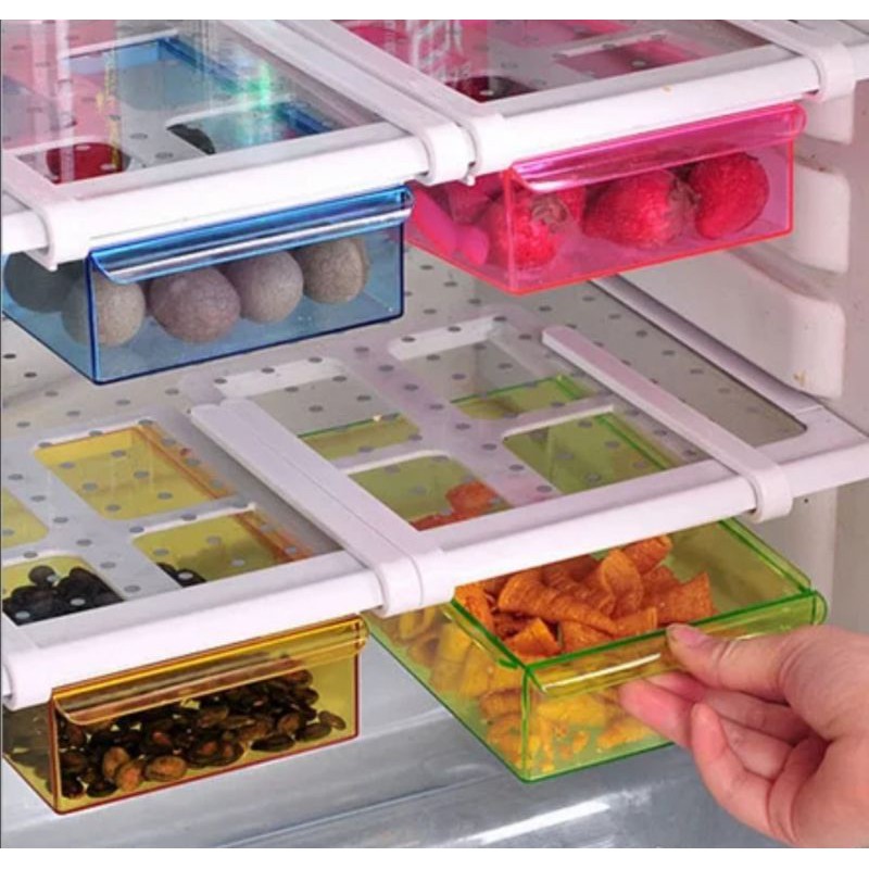 Slide Fridge Organizer Refrigerator Storage Rack Shelf Drawer | Shopee ...