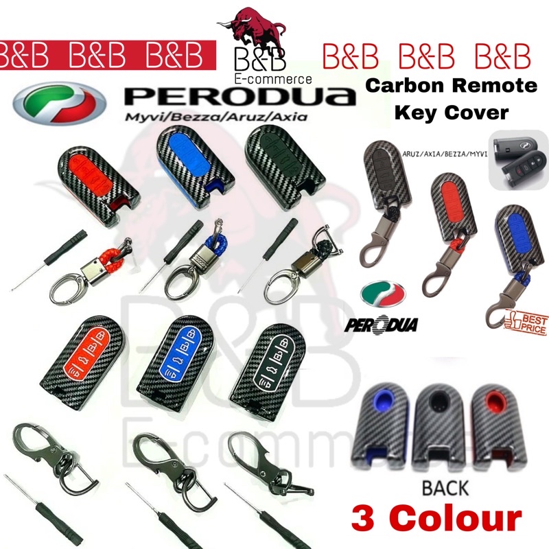 (CARBON 2018) Perodua Bezza New Myvi Aruz Keyless Remote Carbon Fibre ...
