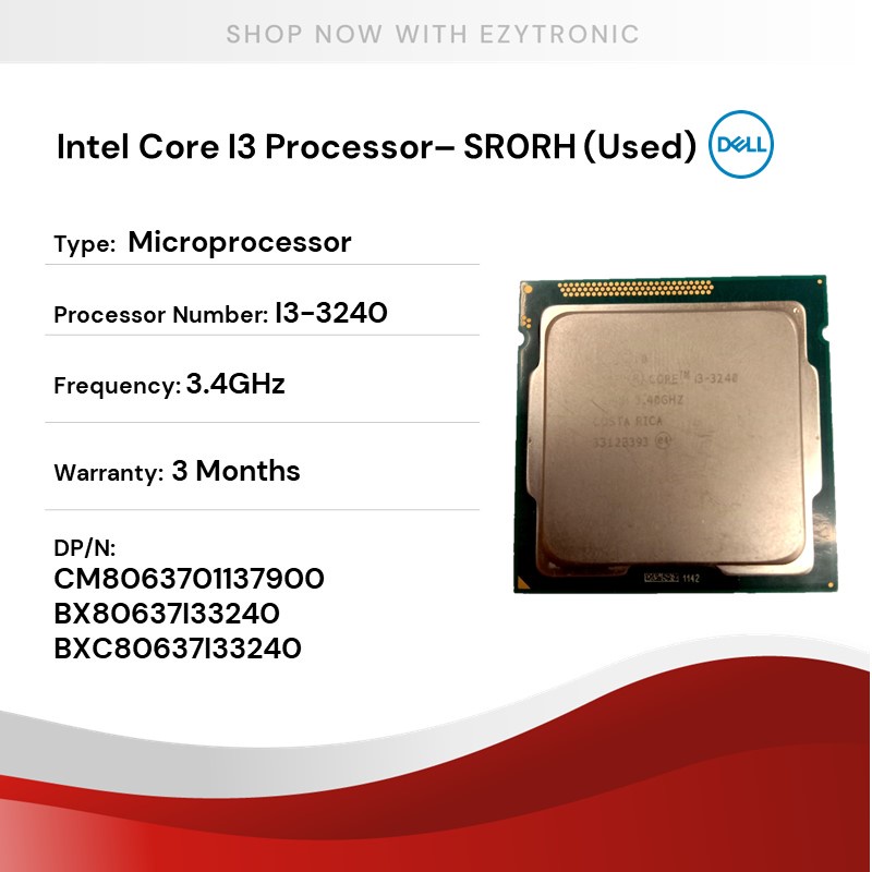 Intel Core I3-3240 2 Cores 3.4GHz Processor SR0RH | Shopee Malaysia