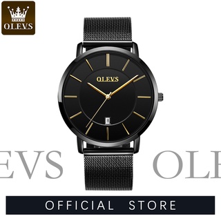 Olevs black hotsell ultra thin watch