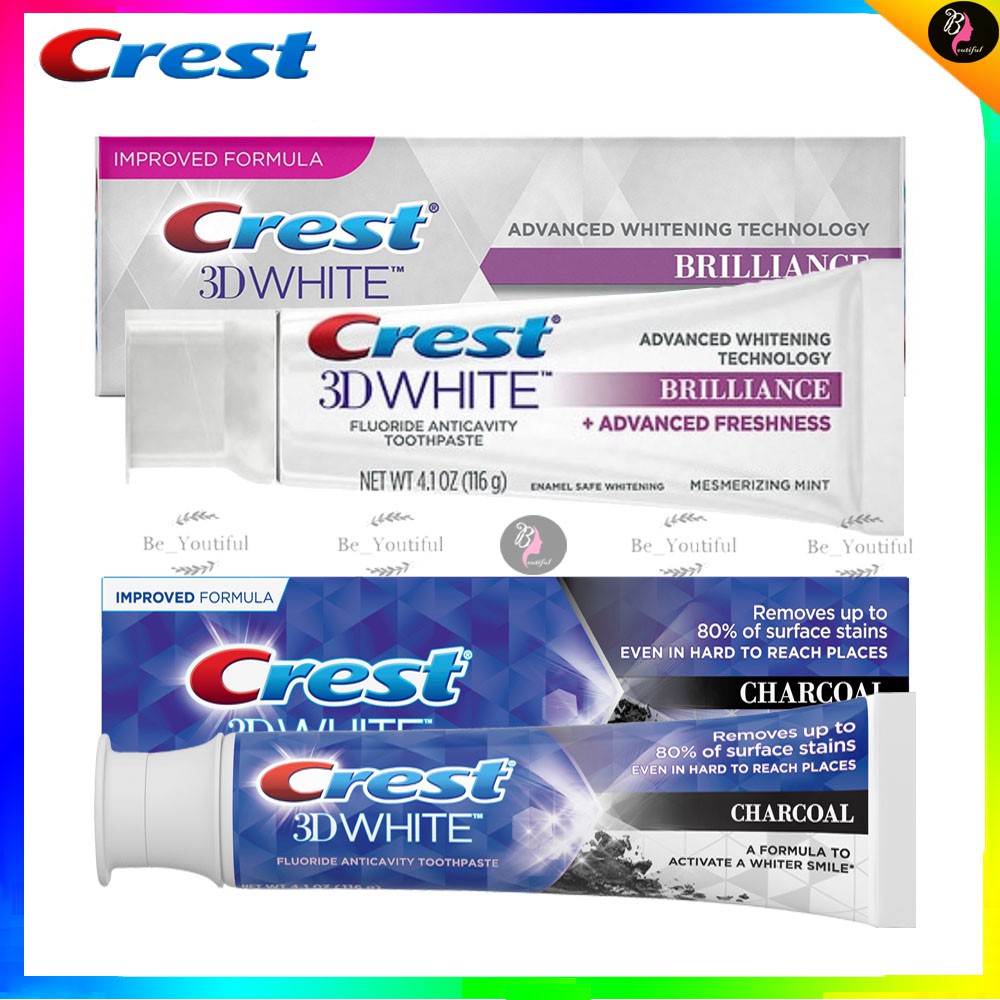 Crest 3d White Whitening Toothpaste Brilliance Mesmerizing Mintvibrant Peppermintcharcoal Mint 