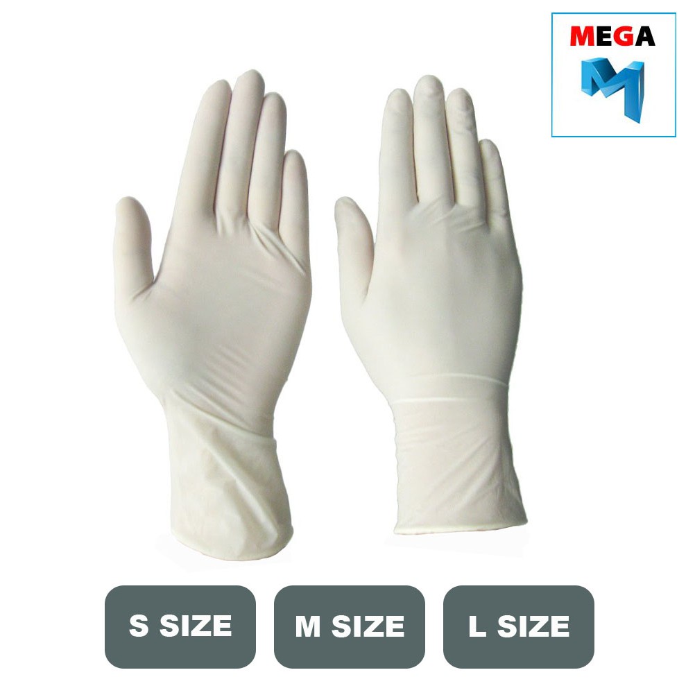 Latex Disposable Hand Glove Pre-Powdered (100pcs/50 pairs/box) | Shopee ...