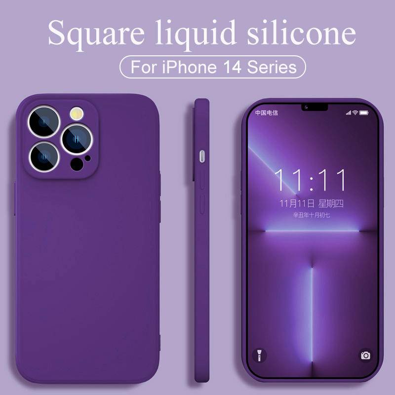 Original Square Liquid Silicone Case For iPhone 13 14 Pro Max Plus Mini ...