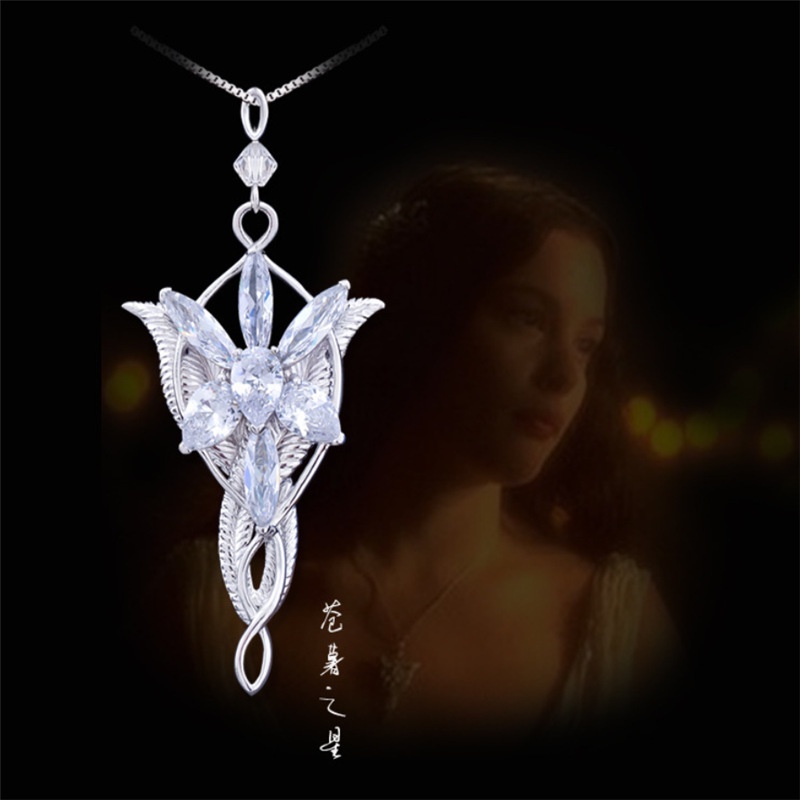 Movie Jewelry Crystal Twilight Star Arwen Evenstar Pendant Necklace