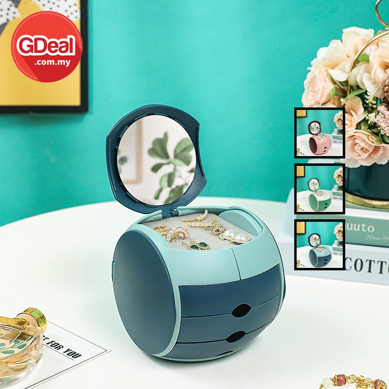 GDeal Drawer Storage Ring Storage Necklace With Mirror Jewelry Box ...
