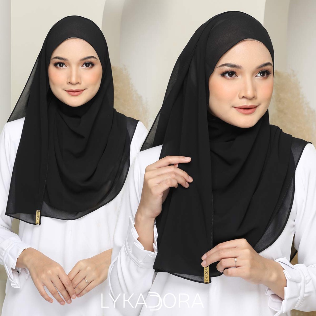 shawl chiffon hitam