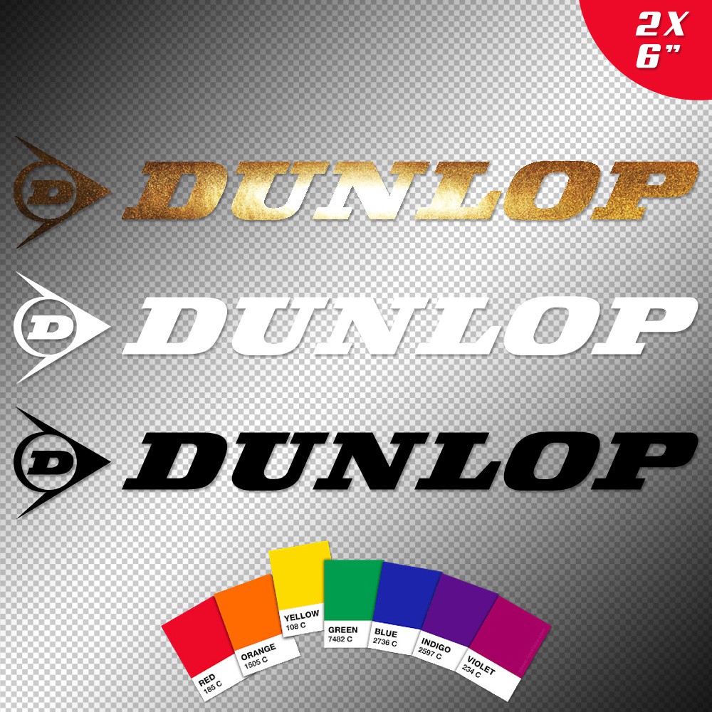 Sticker | (1) Dunlop Tires | Weather Proof die-cut decals | Logo | 6 ...