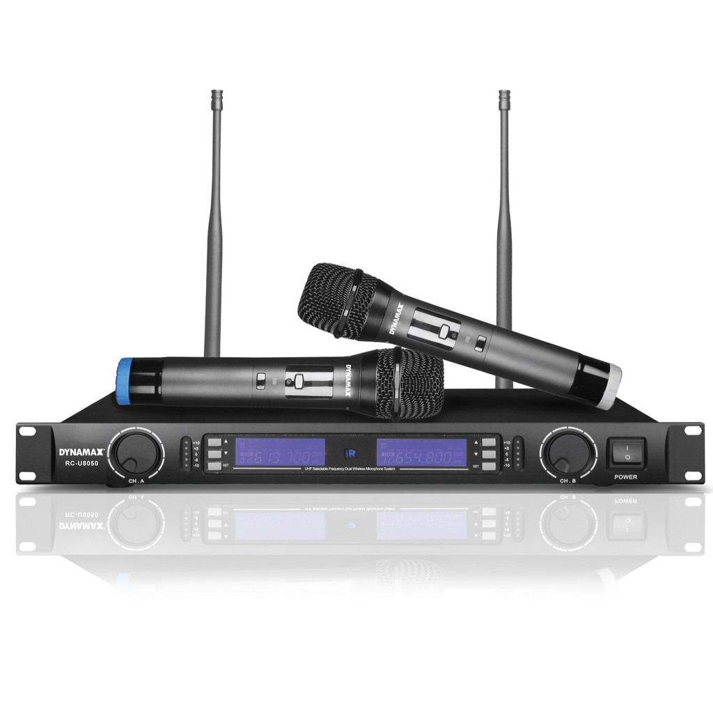 Dynamax RC-U8050 Dual Channel UHF Wireless Hand-held Microphone Set ...