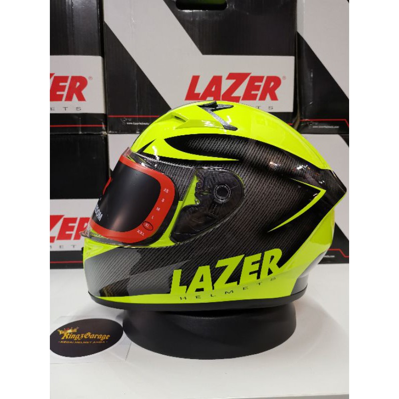 Helmet Lazer Full Face Helmet FH6 Carbonio Yellow Fluo | Shopee Malaysia
