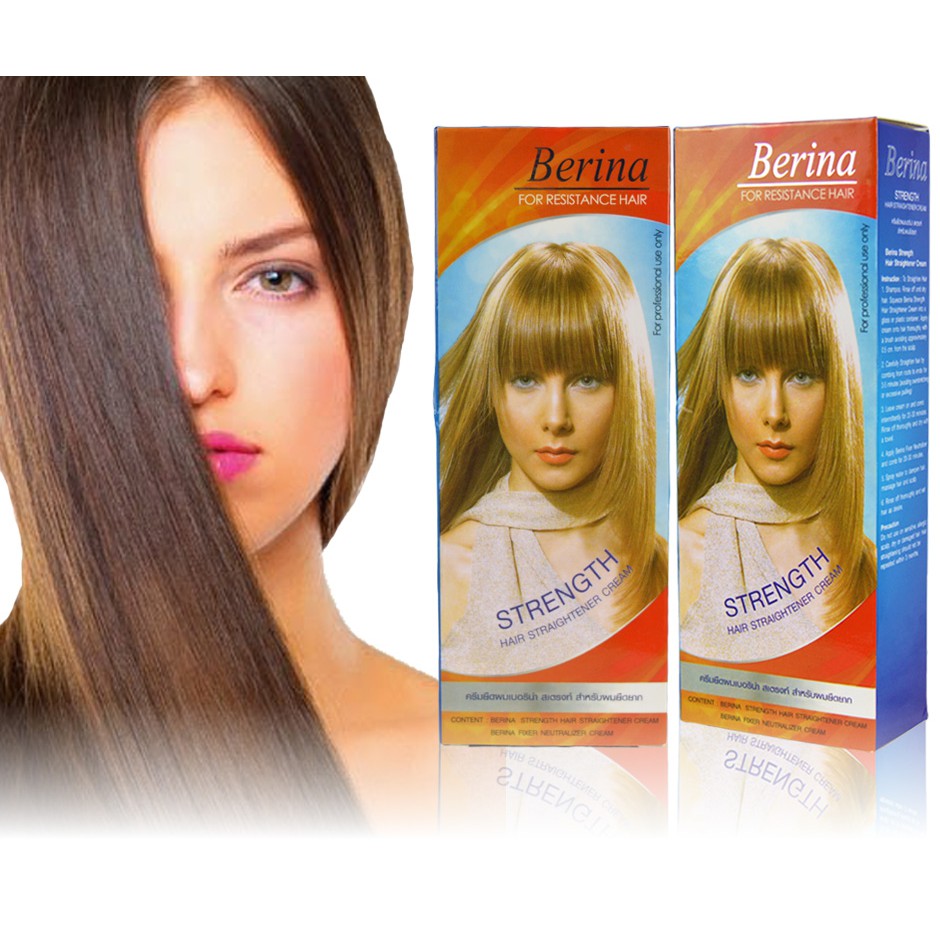 Berina strength hair straightener cream with fixer neutralizer hotsell
