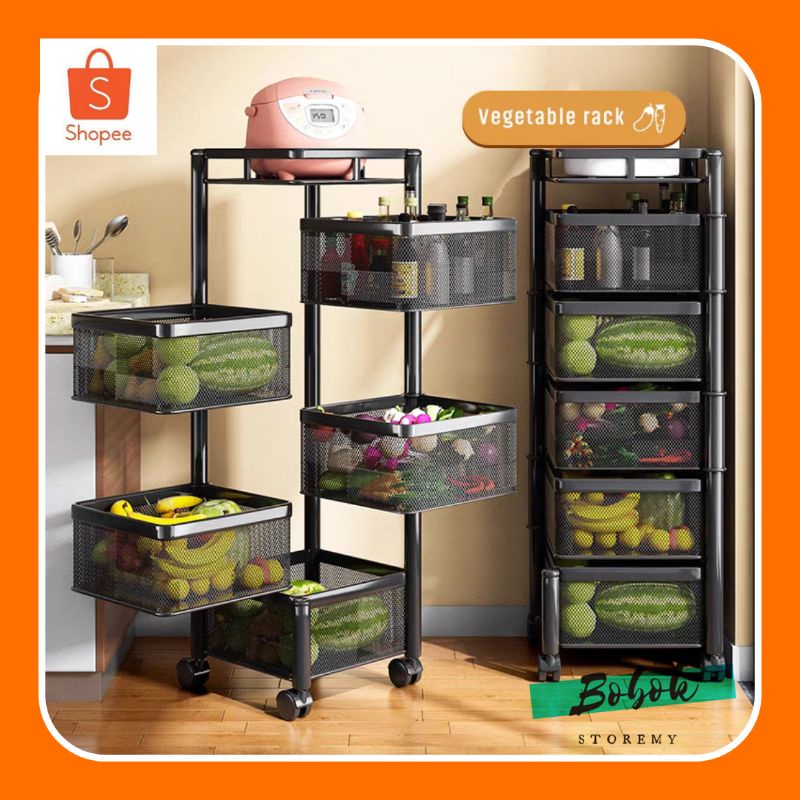 NEW RELEASE‼️Rak Dapur Stainless Steel Kitchen Rotating Rack Vegetable ...