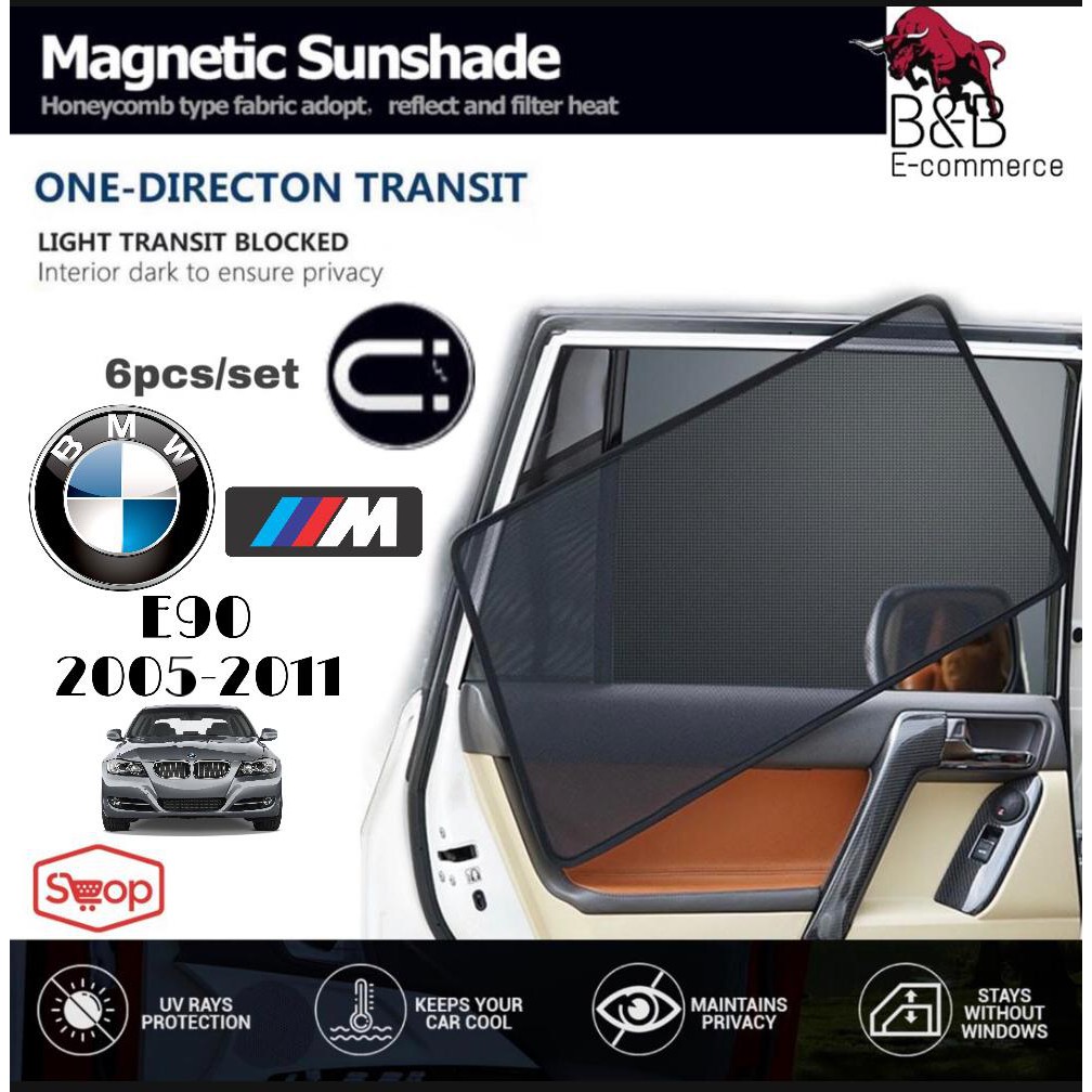 Magnetic Sunshade BMW E90 2005-2011 (6pcs) | Shopee Malaysia