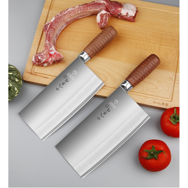 ShiBaZi Laminated (Sanmai) Professional Chinese Cut and Chop Kitchen Knife 十八子作 三合钢 斩切刀 (Ready