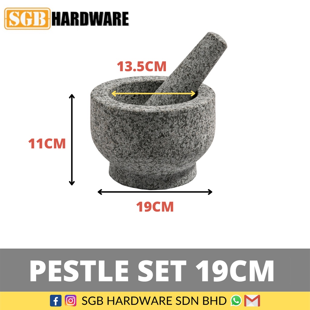 Granite Stone Mortar And Pestle Set Cm Cm Cm Cm Set Lesung Dan Alu Batu