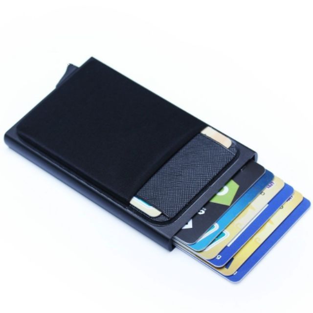 ID Card Holder Blocking Slim Metal Wallet Automatic Pop Credit Card ...