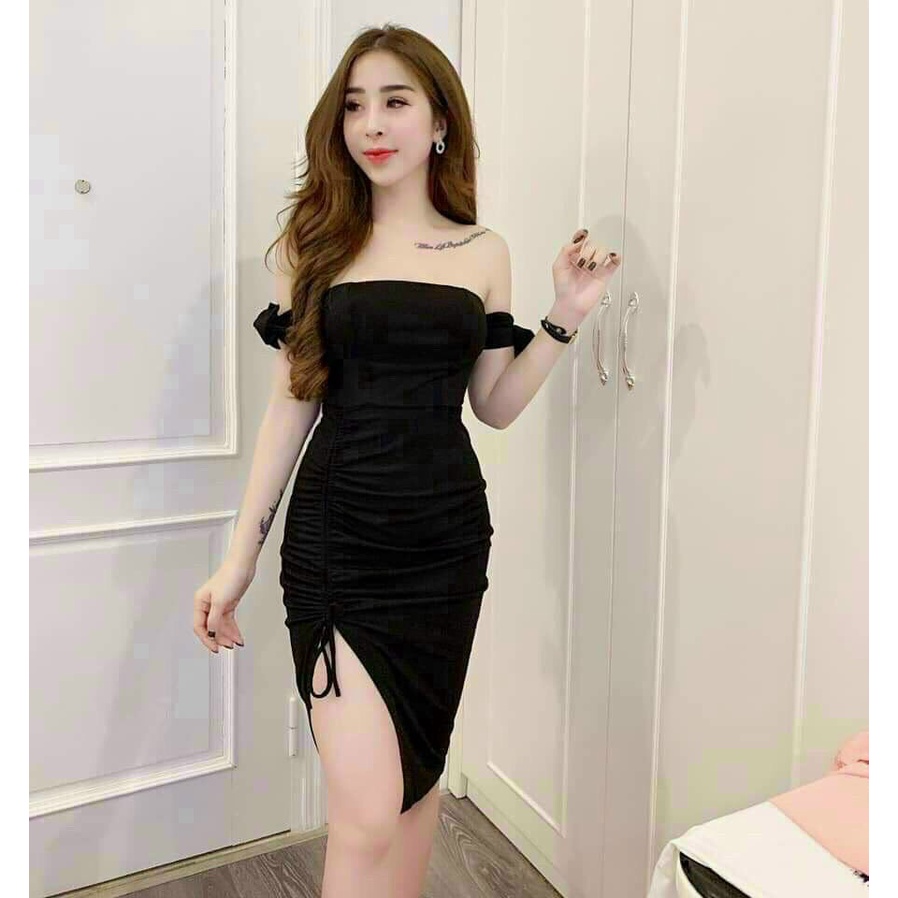 Beautiful split flap dress with fashionzero - 70068 | Shopee Malaysia