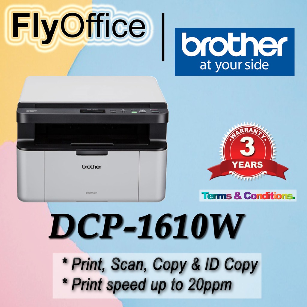 Brother Dcp-1610w Laser Printer Wireless Multi-function Monochrome 