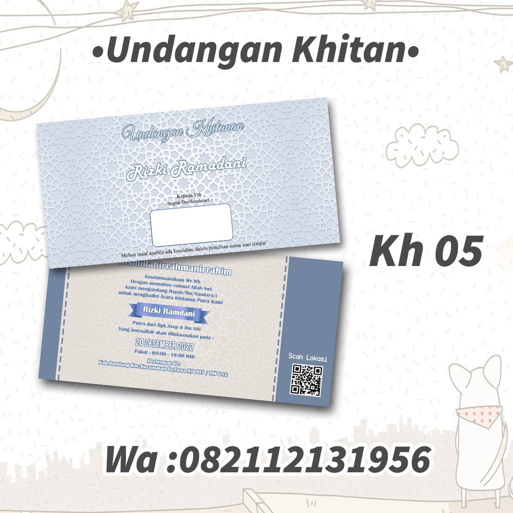 KH 05 CIRCUMCISION INVITATIONS / INVITATION LETTERS / INVITATION CARDS ...
