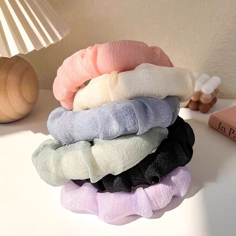 Pinky Row Ruffle Korean Headband Wide Fluffly Korean Headband